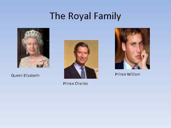 The Royal Family Prince William Queen Elizabeth Prince Charles 