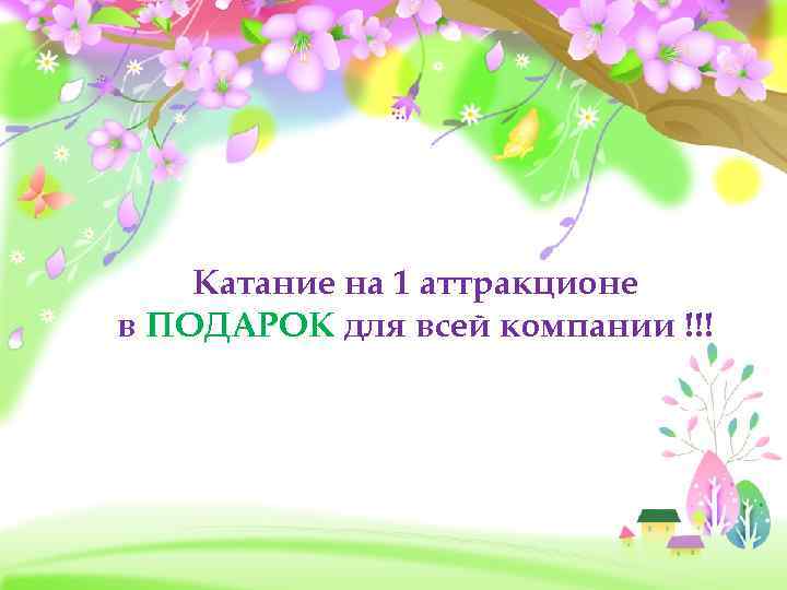 Катание на 1 аттракционе в ПОДАРОК для всей компании !!! 