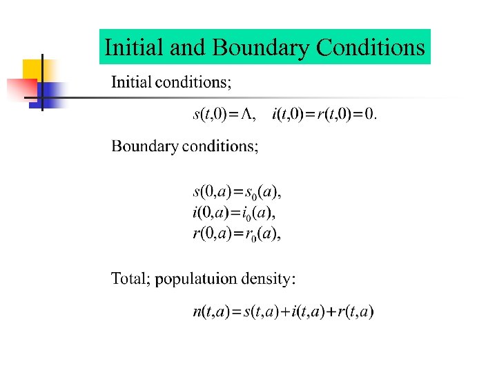 Initial and Boundary Conditions 