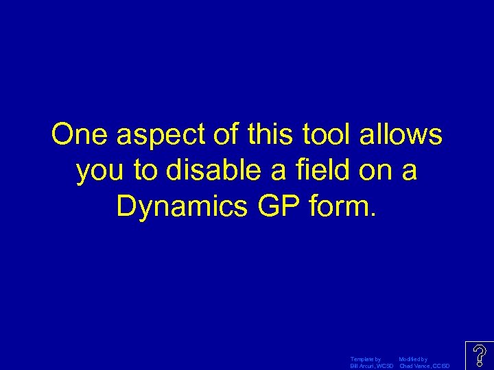 One aspect of this tool allows you to disable a field on a Dynamics