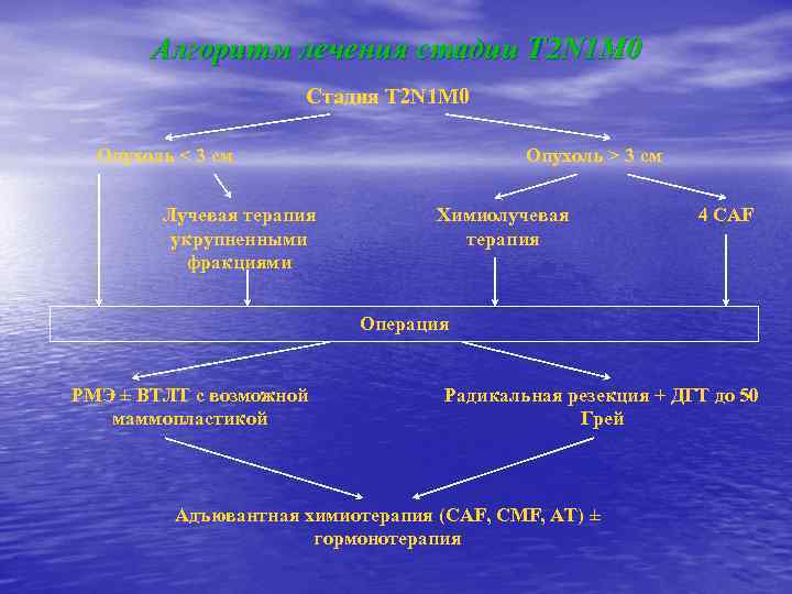 Алгоритм лечения стадии T 2 N 1 M 0 Стадия T 2 N 1