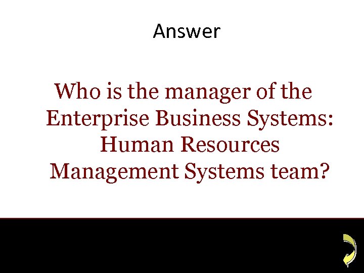 Answer Who is the manager of the Enterprise Business Systems: Human Resources Management Systems