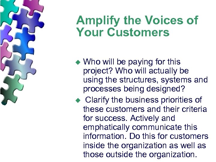 Amplify the Voices of Your Customers Who will be paying for this project? Who