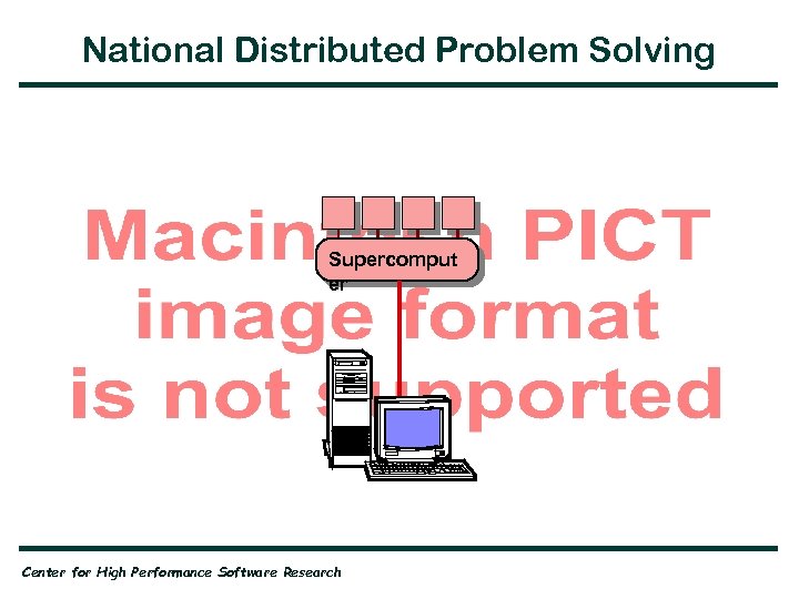 National Distributed Problem Solving Supercomput er Center for High Performance Software Research 