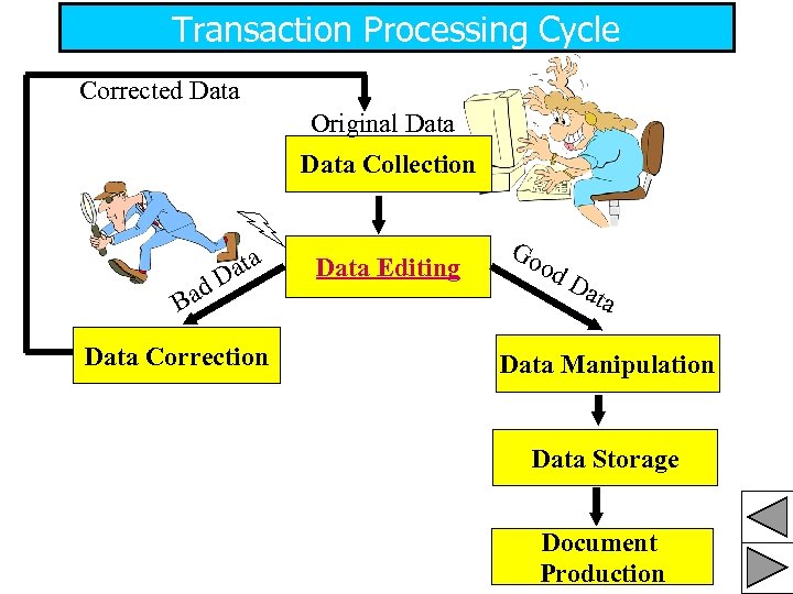 Transaction Processing Cycle Corrected Data Original Data Collection ad B ata D Data Correction