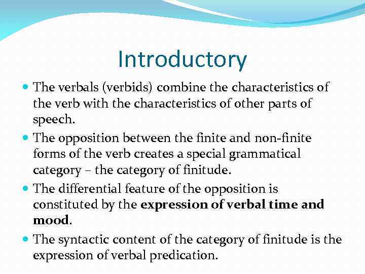 Non finite forms of the verb презентация