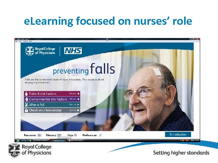 e. Learning focused on nurses’ role 