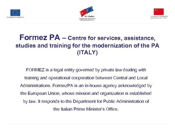 Formez PA – Centre for services, assistance, studies and training for the modernization of