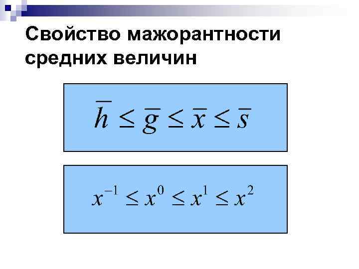 Свойство мажорантности средних величин 