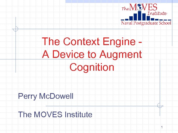 The Context Engine A Device to Augment Cognition Perry Mc. Dowell The MOVES Institute