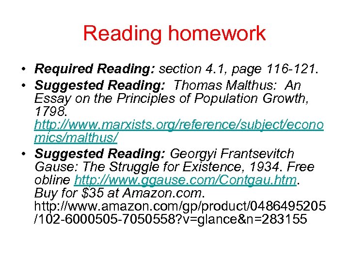 Reading homework • Required Reading: section 4. 1, page 116 121. • Suggested Reading: