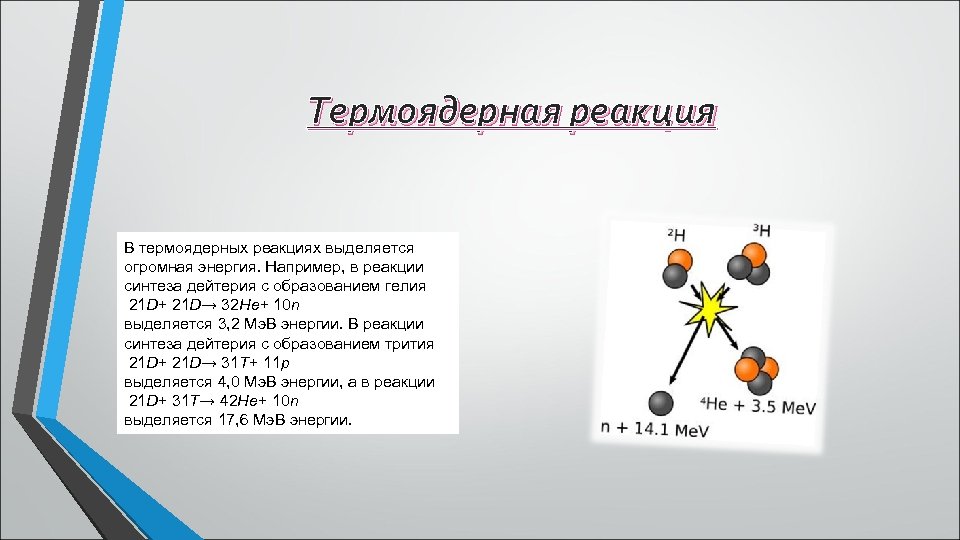 Термоядерный синтез физика 11 класс презентация