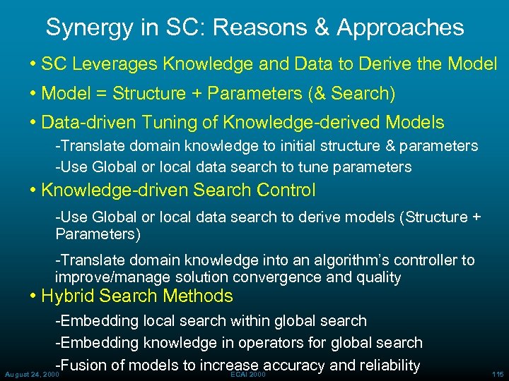 Synergy in SC: Reasons & Approaches • SC Leverages Knowledge and Data to Derive