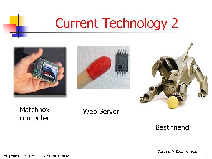 Current Technology 2 Matchbox computer Web Server Best friend Thanks to M. Sloman for