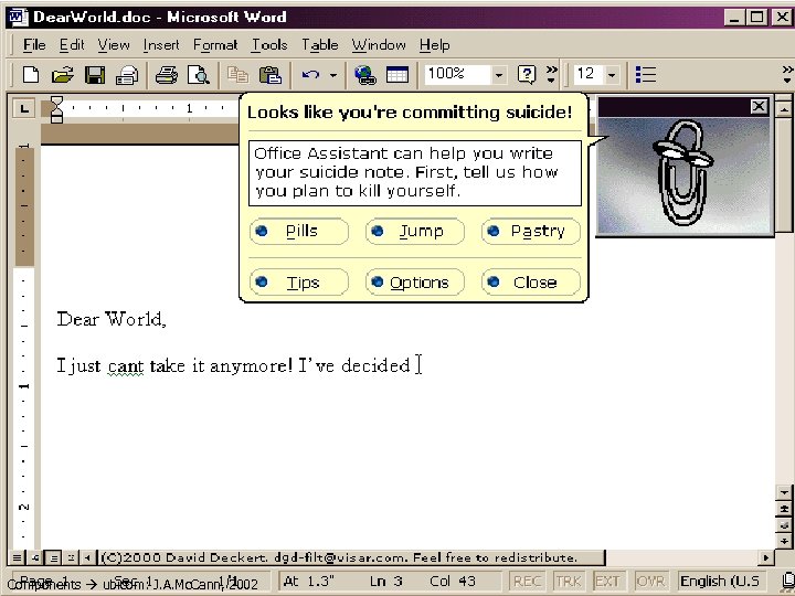 Components ubicom: J. A. Mc. Cann, 2002 57 