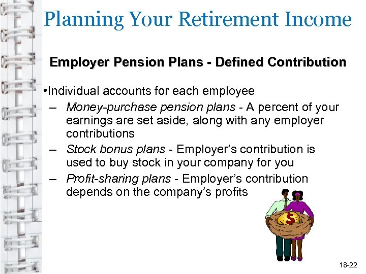 Planning Your Retirement Income Employer Pension Plans - Defined Contribution • Individual accounts for