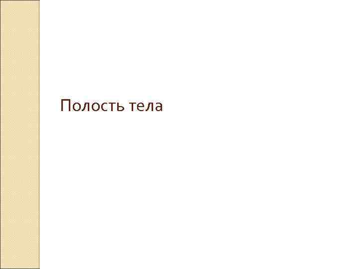 Полость тела 