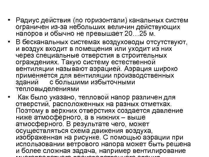 • Радиус действия (по горизонтали) канальных систем ограничен из-за небольших величин действующих напоров