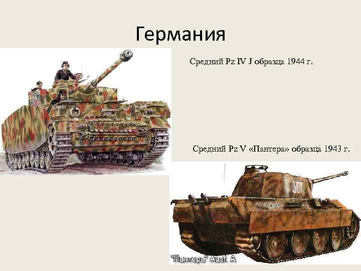 Германия Средний Pz IV J образца 1944 г. Средний Pz V «Пантера» образца 1943