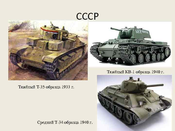 СССР Тяжёлый КВ-1 образца 1940 г. Тяжёлый Т-35 образца 1933 г. Средний Т-34 образца