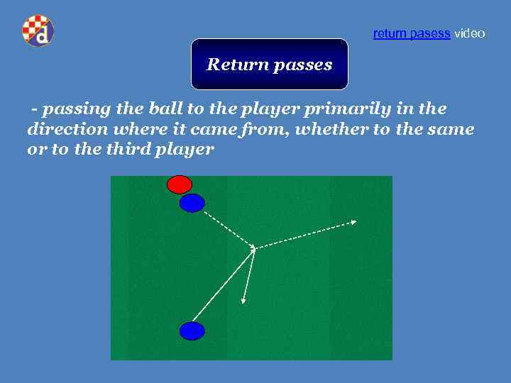 return pasess video Return passes - passing the ball to the player primarily in