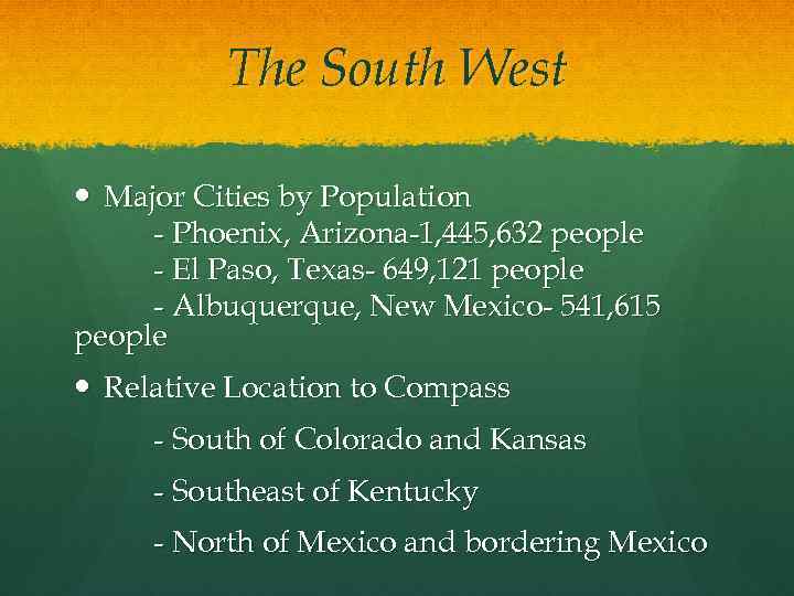 The South West Major Cities by Population - Phoenix, Arizona-1, 445, 632 people -