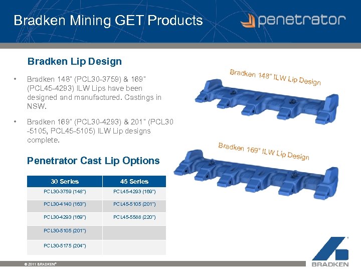 Bradken Mining GET Products Bradken Lip Design • Bradken 148” (PCL 30 -3759) &