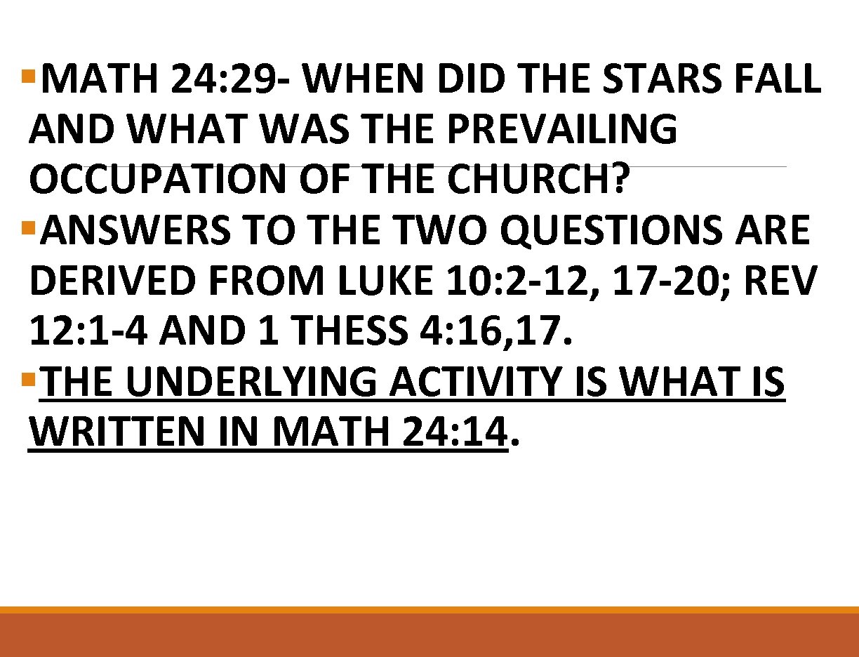§MATH 24: 29 - WHEN DID THE STARS FALL AND WHAT WAS THE PREVAILING