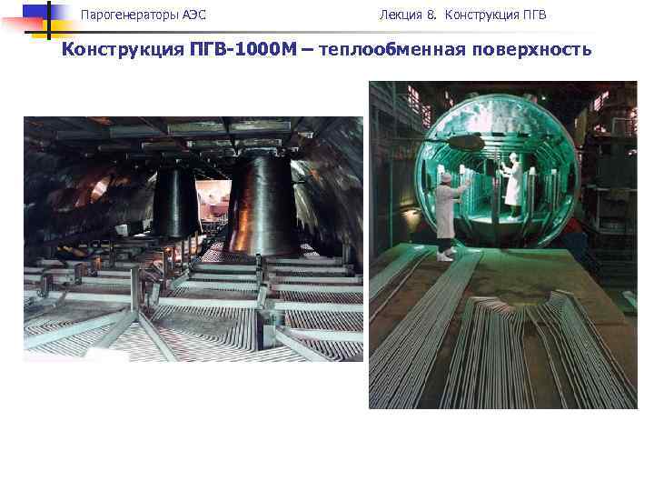 Парогенераторы АЭС Лекция 8. Конструкция ПГВ-1000 М – теплообменная поверхность 