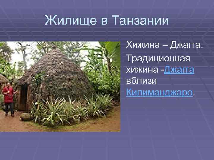 Жилище в Танзании Хижина – Джагга. Традиционная хижина -Джагга вблизи Килиманджаро. 