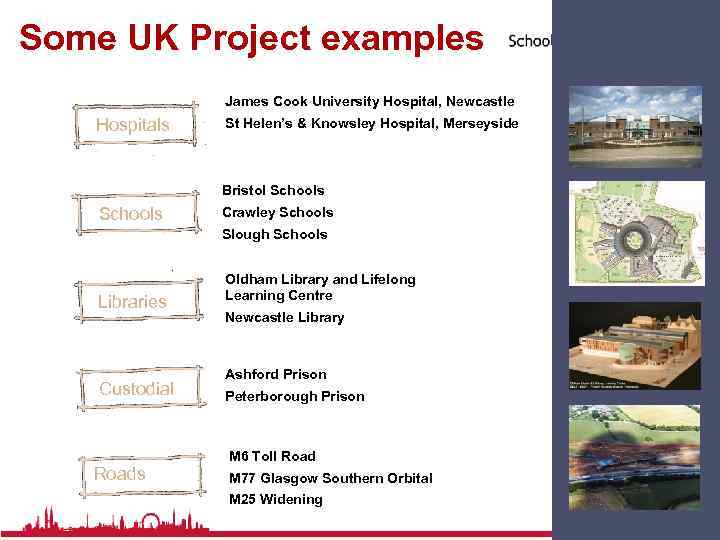 Some UK Project examples James Cook University Hospital, Newcastle Hospitals St Helen’s & Knowsley