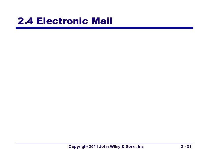 2. 4 Electronic Mail Copyright 2011 John Wiley & Sons, Inc 2 - 31
