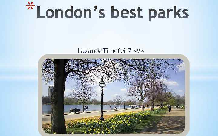 * Lazarev Timofei 7 «V» 