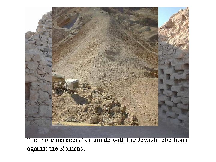 The story of the masada resistance and the current cry “no more masadas” originate