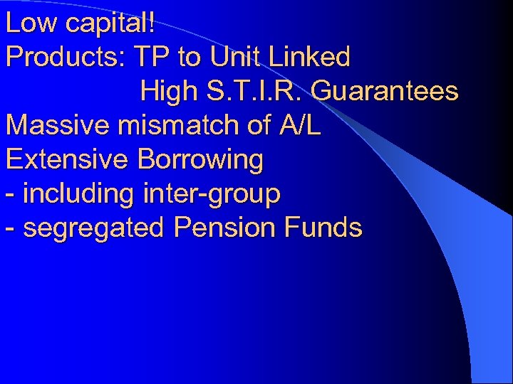 Low capital! Products: TP to Unit Linked High S. T. I. R. Guarantees Massive