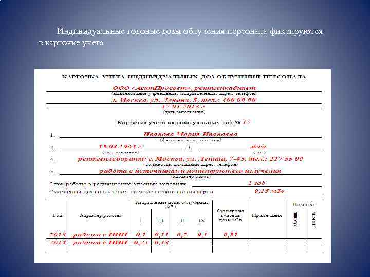 Журнал дозиметрического контроля образец