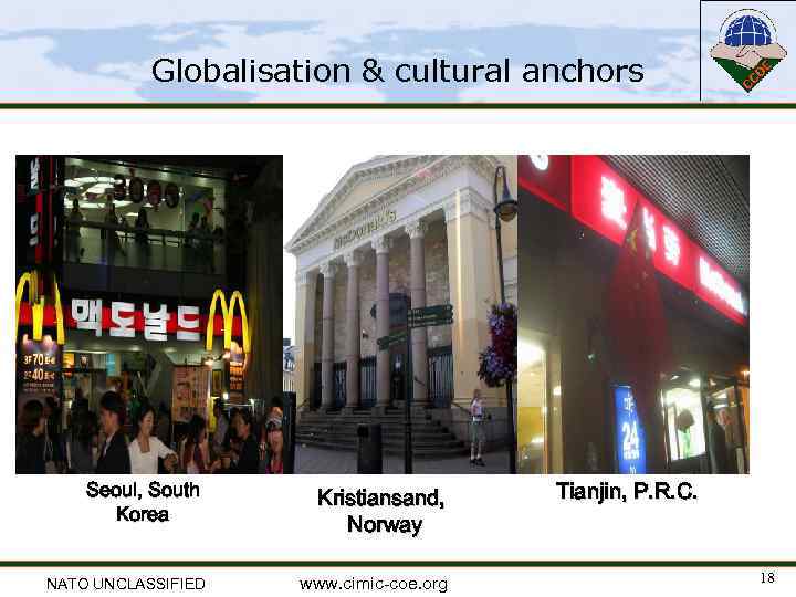 Globalisation & cultural anchors Seoul, South Korea NATO UNCLASSIFIED Kristiansand, Norway www. cimic-coe. org