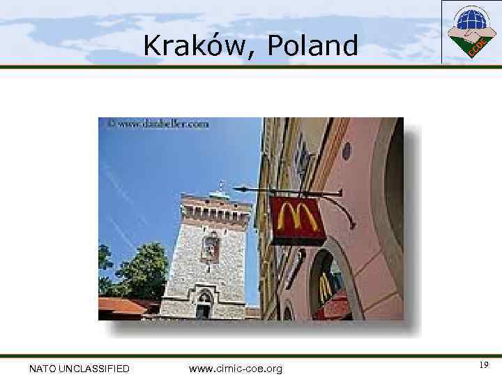 Kraków, Poland NATO UNCLASSIFIED www. cimic-coe. org 19 