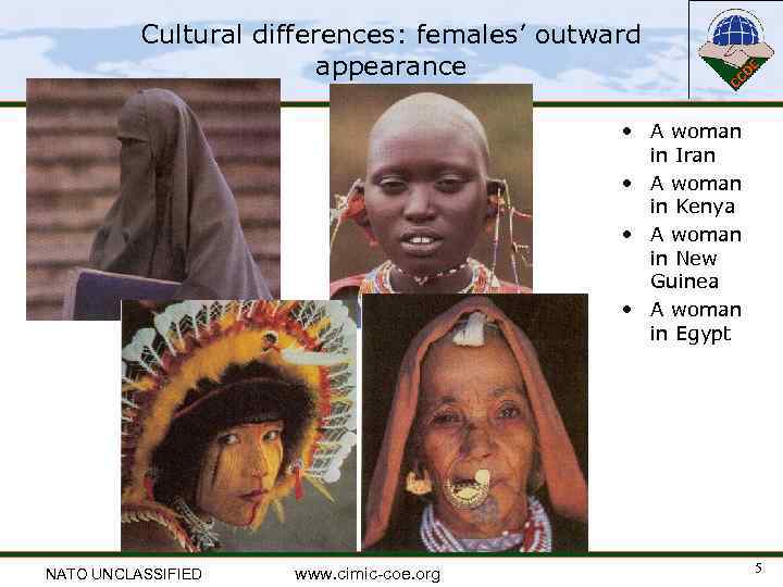 Cultural differences: females’ outward appearance • A woman in Iran • A woman in
