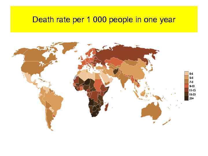 Death rate per 1 000 people in one year 