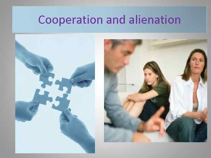 Cooperation and alienation 