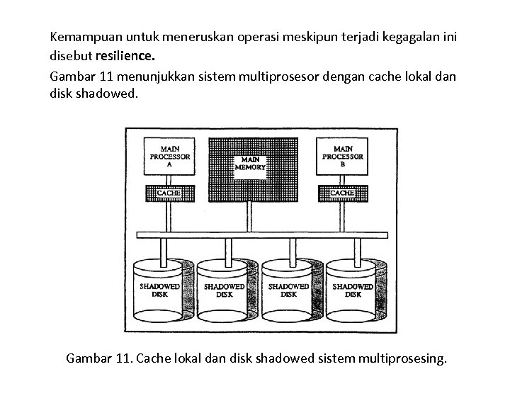 Kemampuan untuk meneruskan operasi meskipun terjadi kegagalan ini disebut resilience. Gambar 11 menunjukkan sistem