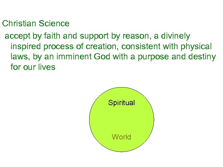 Christian Science accept by faith and support by reason, a divinely inspired process of