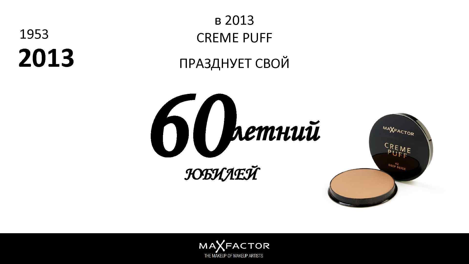 1953 2013 в 2013 CREME PUFF ПРАЗДНУЕТ СВОЙ 60 летний ЮБИЛЕЙ 