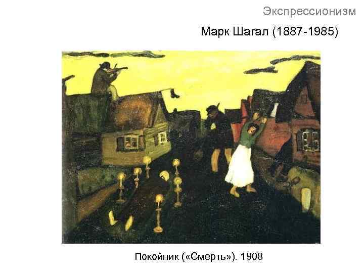 Экспрессионизм Марк Шагал (1887 -1985) Покойник ( «Смерть» ). 1908 