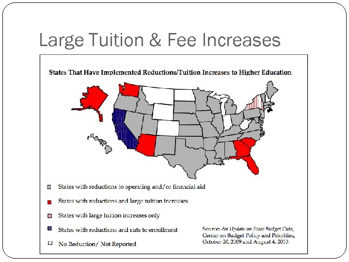 Large Tuition & Fee Increases 
