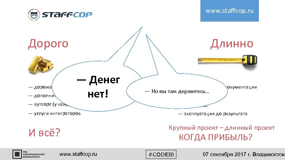 www. staffcop. ru Дорого — Денег — дорожающая инфраструктура — дополнительное платное ПО нет!