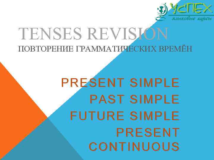 TENSES REVISION ПОВТОРЕНИЕ ГРАММАТИЧЕСКИХ ВРЕМЁН PRESENT SIMPLE SIMP LE P AST SIMPLE PAST FUT