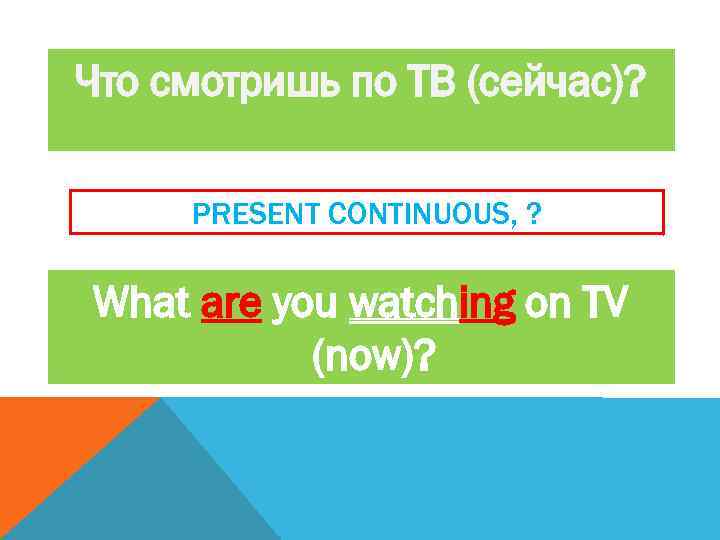 Что смотришь по ТВ (сейчас)? PRESENT CONTINUOUS, ? What are you watching on TV