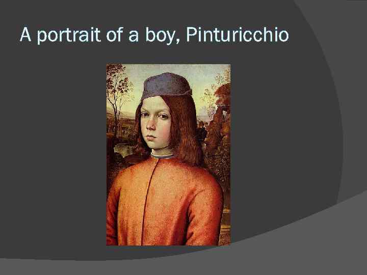 A portrait of a boy, Pinturicchio 